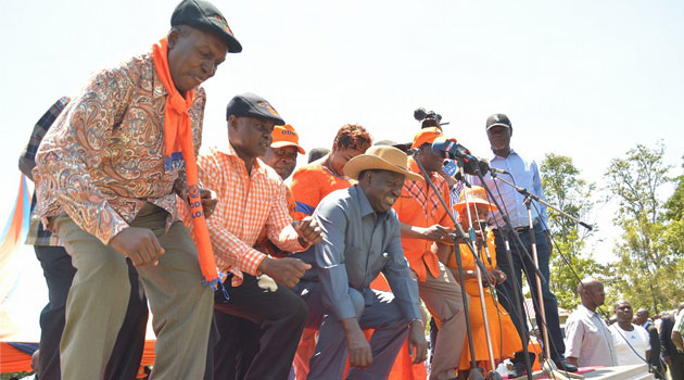 CORD leader Raila Odinga, who is currently on a week-long tour of Kakamega County, will be expected in Mombasa on Friday where a series of road shows will be held/COURTESY