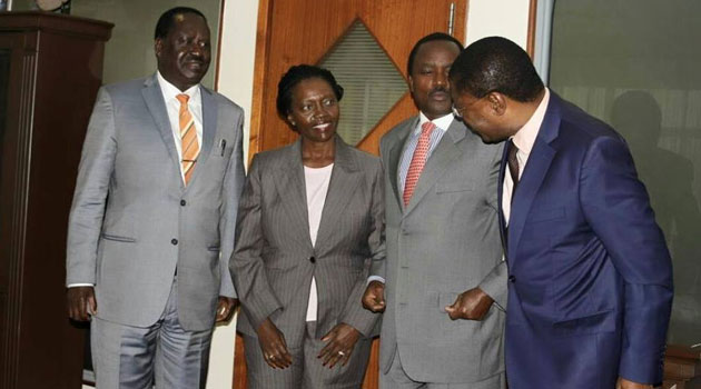 Through his spokesman Dennis Onyango, Odinga indicated that the constituent parties should field candidates on a CORD flag in a similar fashion with that of NARC in 2002 General Election/FILE