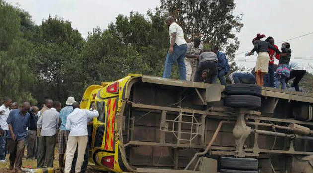 The accident occurred near Lang’ata Police station. Photo/Courtesy.