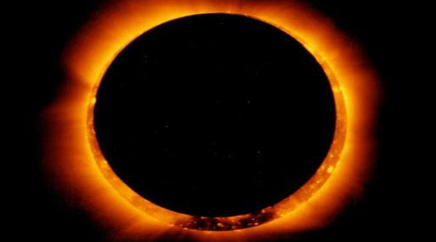 NASA image taken May 20, 2012 shows "ring of fire" as the Moon moves into a full eclipse position/FILE