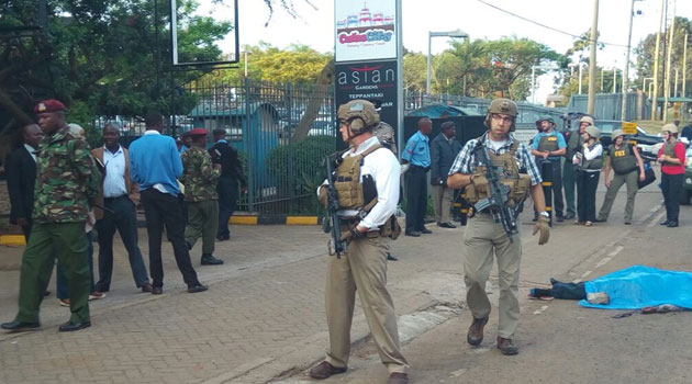 FBI outside Nairobi Embassy after shooting incident/MOSES MUOKI