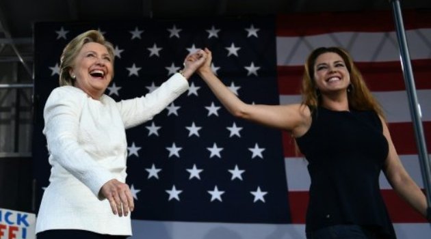 Hillary Clinton was introduced at a rally in Florida by Alicia Machado, a former Miss Universe publicly humiliated by Donald Trump, then the owner of the pageant/AFP