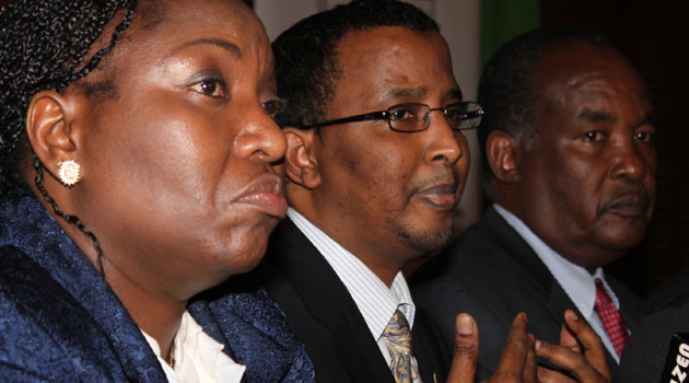 IEBC Chairman Isaack Hassan seen here with other commissioners; they are preparing to exit office as soon as the new team is recruited. Photo/FILE.