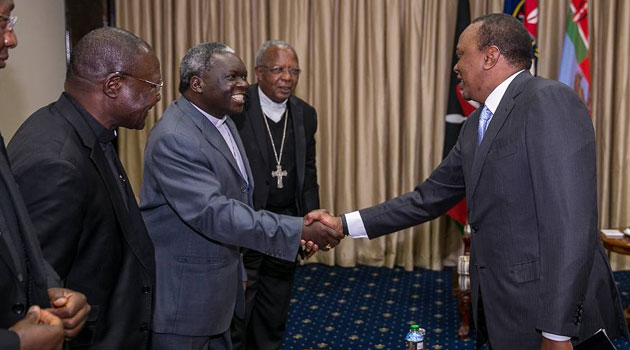 Led by John Cardinal Njue and RT Rev Philip Anyolo - chairman of the Kenya Conference of Catholic Bishops - they thanked President Kenyatta and his Government for investing in Kenya’s economic development/PSCU