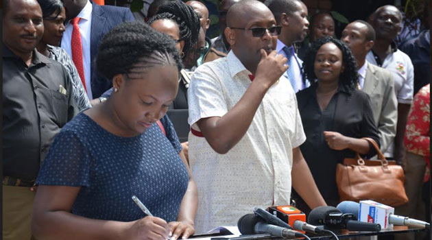 Taita Taveta MPs back Governor Samboja’s bid to dissolve the county SAMBOJA MAJALA SIGNING 1 - Taita Taveta MPs back Governor Samboja’s bid to dissolve the county