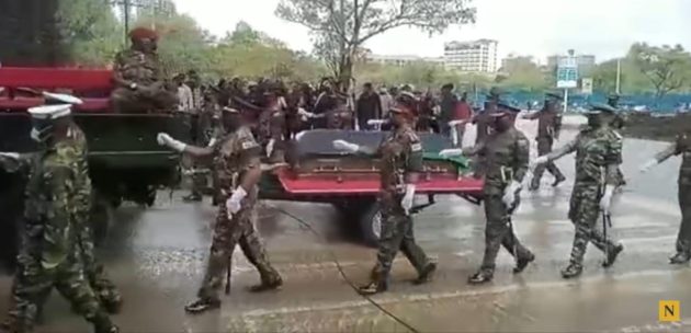 KDF troops stage mock procession ahead of Kibaki funeral service » Capital News