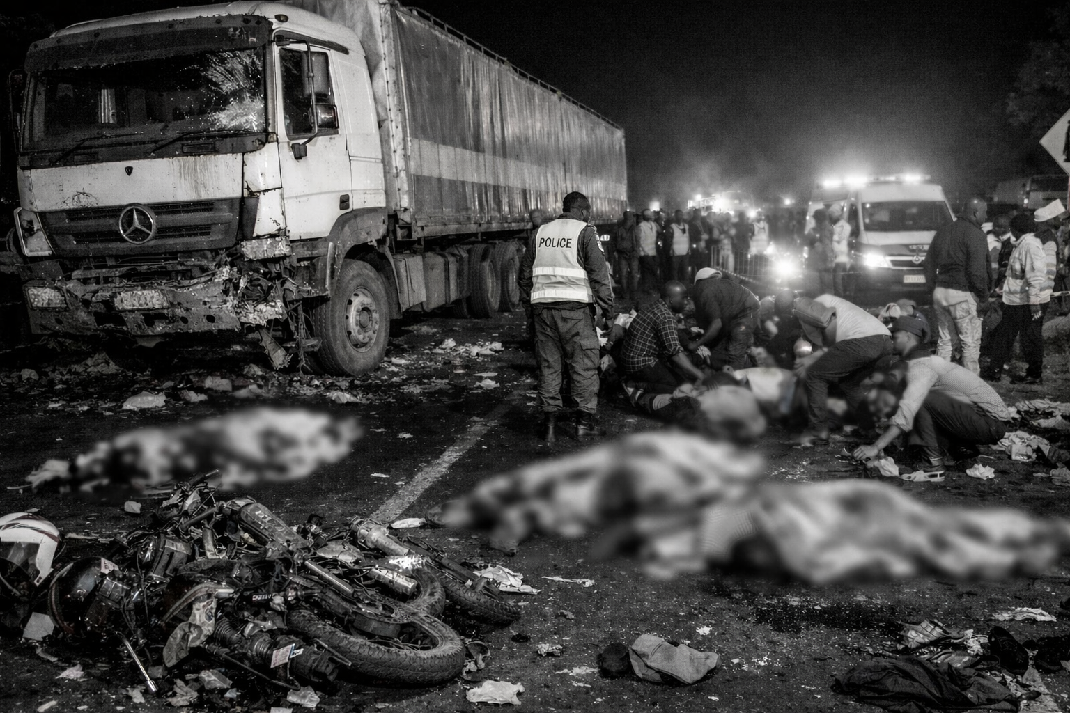 14 dead, 16 injured as truck rams crowd at motorcycle crash scene in Webuye