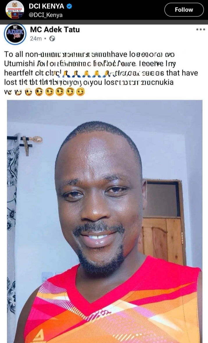 ‘MC Adek Tatu,’ arrested in Mombasa over viral inflammatory posts