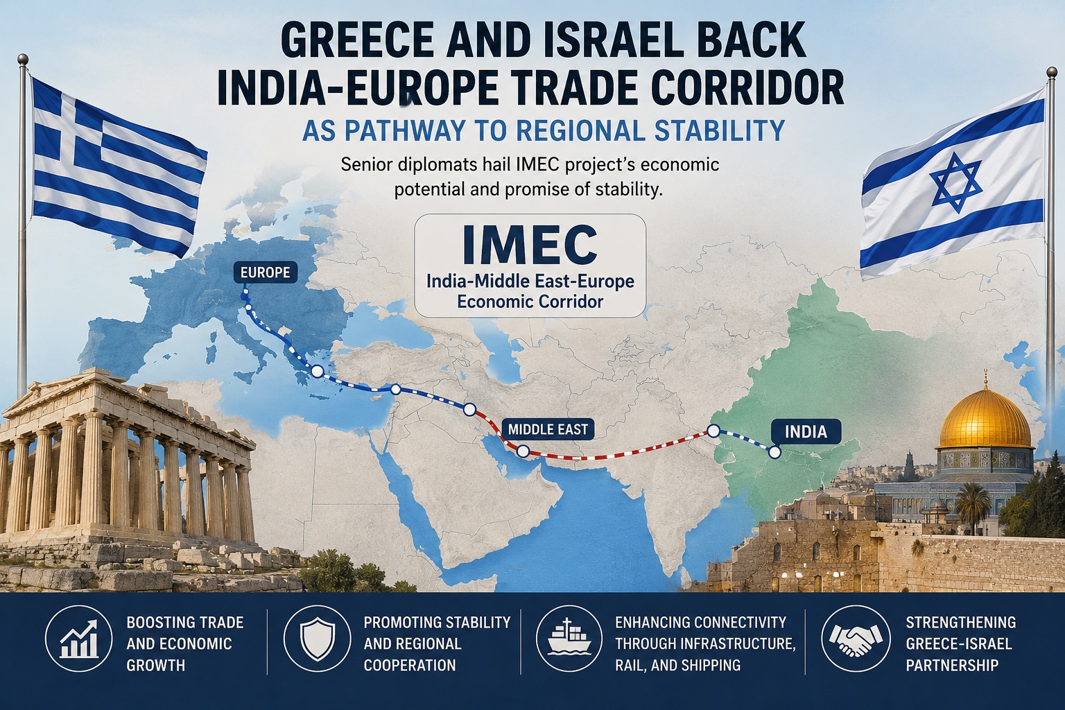 Greece and Israel back India-Europe trade corridor as pathway to regional stability