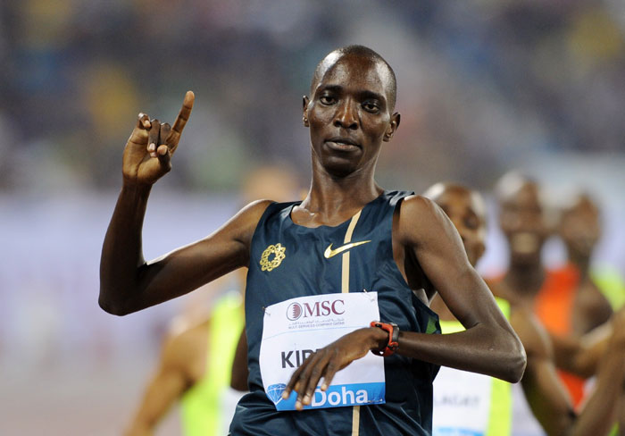 World 1500m champion Asbel Kiprop in a previous IAAF Diamond League meeting. He will launch his 2015 campaign in Doha on Friday