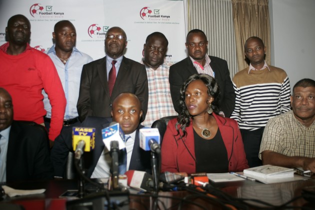 FKF Electoral Board member, Steve Mburu addressing press on October 28. PGOTO/Raymond Makhaya.