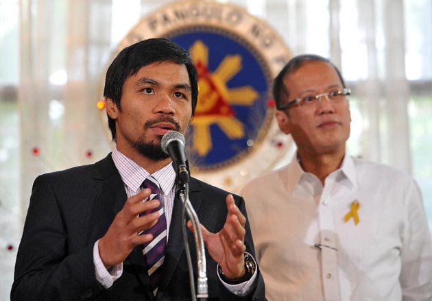 Philippine boxing hero and congressman Manny Pacquiao has announced his bid for a senate seat in national elections to be held in May next year (AFP Photo/Noel Celis)
