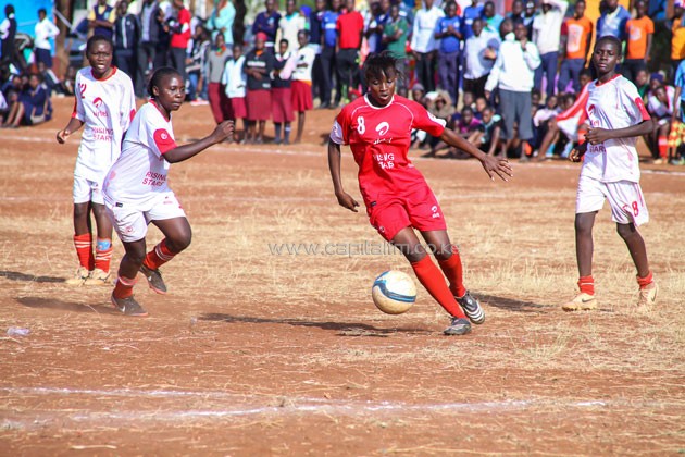 Saint Johns Winnie Achieng in action against Kwale Airtle Rising Stars.PHOTO/Raymond Makhaya.