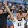 Thomas Muller celebrates a goal in a past match.