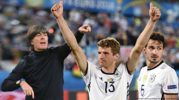 Thomas Muller celebrates a goal in a past match.