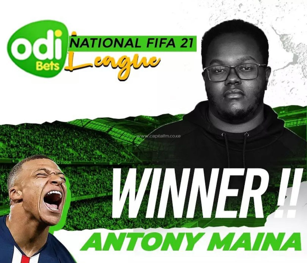 Anthony Maina wins the OdiBets FIFA 21 National League