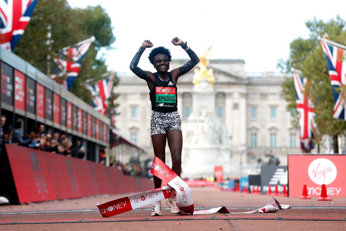 Kenyan Joyciline Jepkosgei wins 2021 women’s London Marathon Title