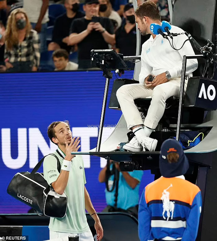 ‘Are you stupid? You are a small cat!’: Medvedev melts down in an explosive tirade at the umpire in Australian Open