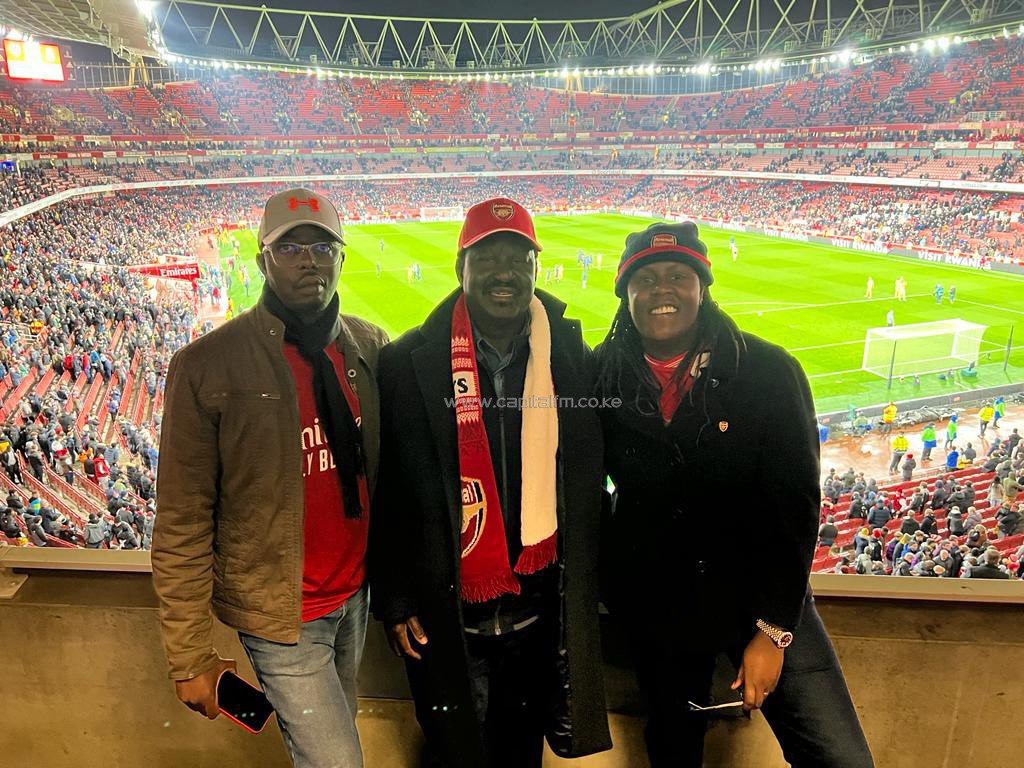 ‘Baba’ Raila Odinga watches as Liverpool thump his favourite Arsenal