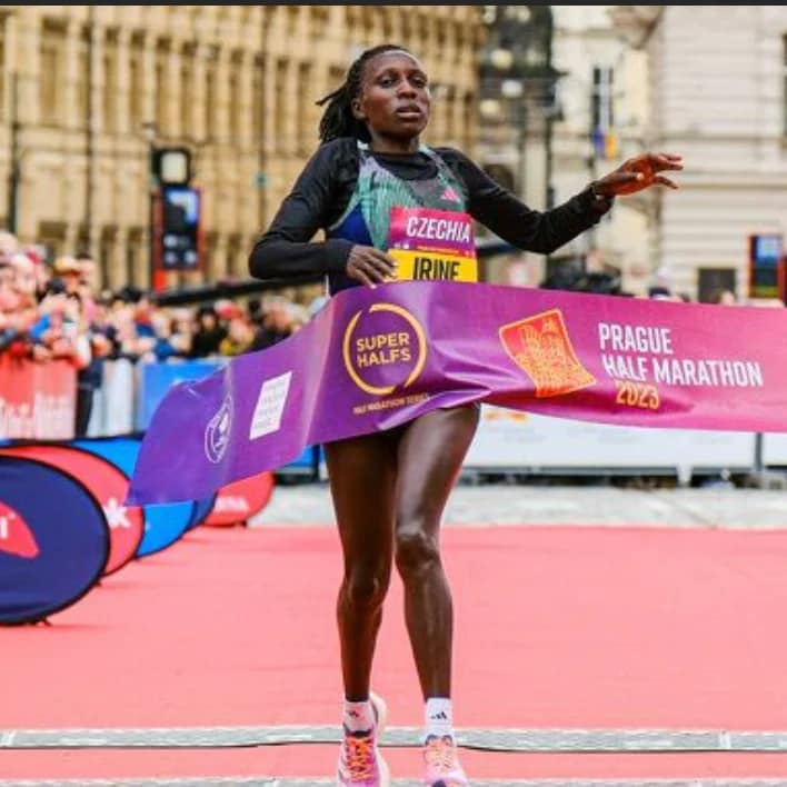 Kenya's Irene Kimais win the women's race at the Prague Half Marathon. PHOTO/PRAGUE HALF MARATHON