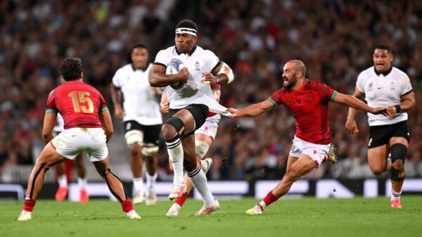Fiji in action during a past match. PHOTO/Rugby World Cup website