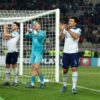 England players applaud the away fans after their match against North Macedonia. PHOTO/England/X