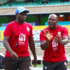 Then City Stars coach Nicholas Muyoti and his assistant exchange views. PHOTO/Timothy Olobulu