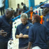 Nairobi City Thunder's technical bench of coach Brad Ibs, Sadat Gaya and Rose Mshilla. PHOTO/Timothy Olobulu