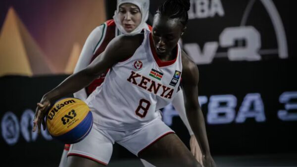 Kenya's Hilda Indasi in action against Morocco. PHOTO/FIBA