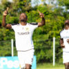 Eric Kapaito celebrates his first goal for Tusker FC. PHOTO/Timothy Olobulu/Tusker FC