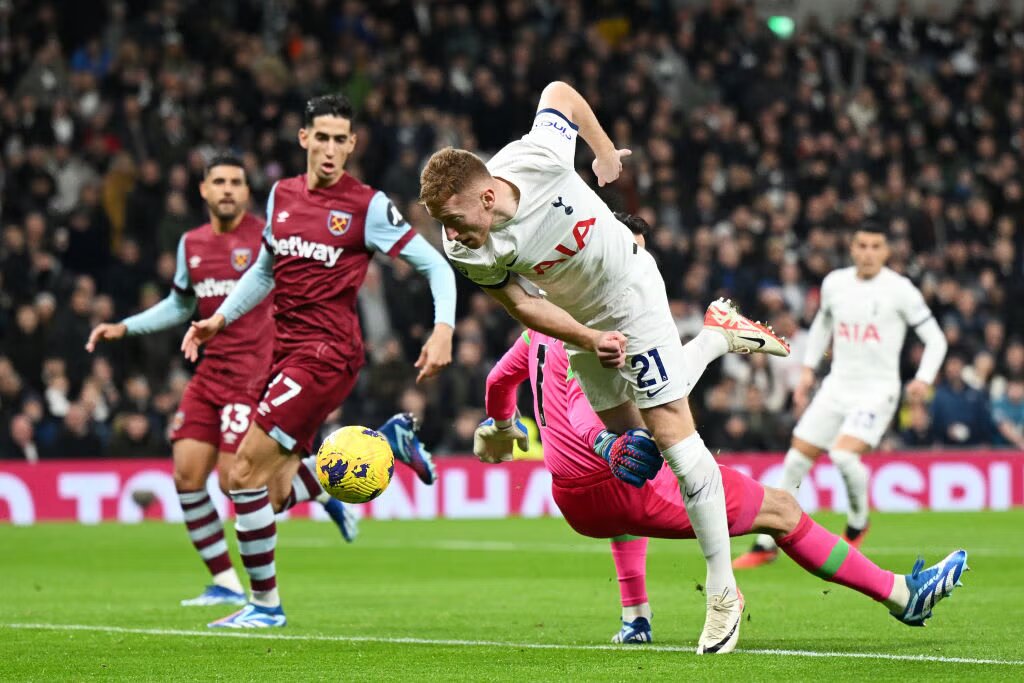 Action between Tottenham and West Ham. PHOTO/The Independent